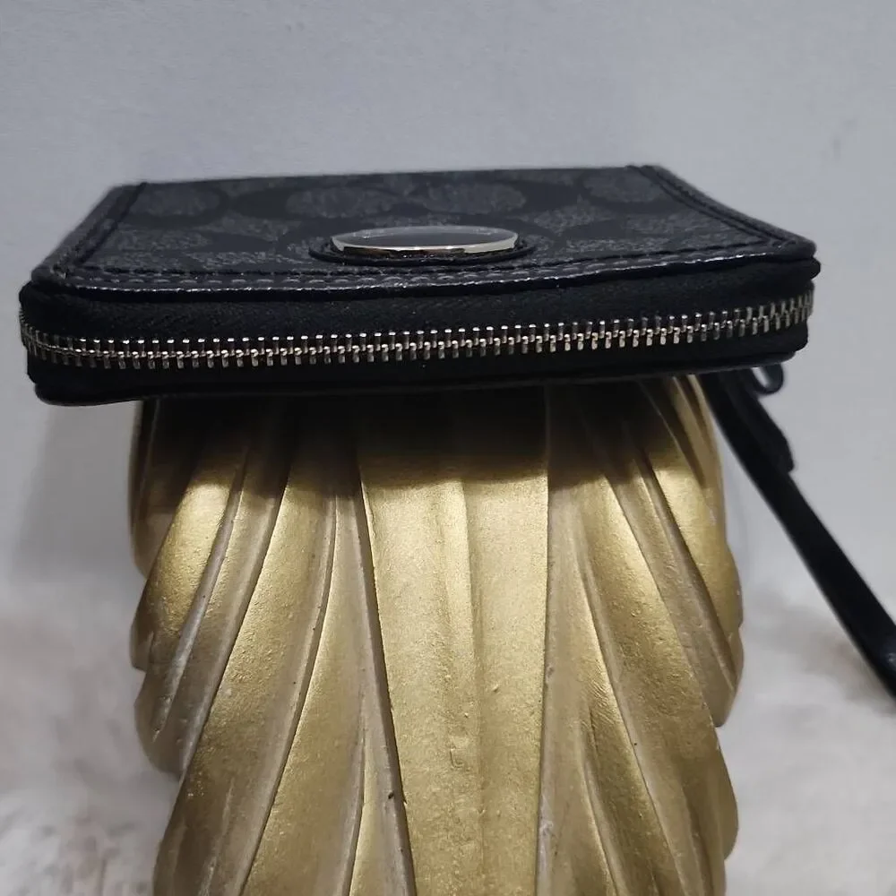 Coach Medium Corner Zip Wallet in Signature Canvas
